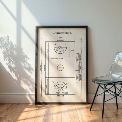 Lacrosse Field Poster - Women's Lacrosse Field - PRINTABLE DIGITAL DOWNLOAD