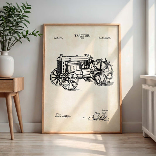 Tractor Wall Art - Antique Farm Patent Print - PRINTABLE DIGITAL DOWNLOAD
