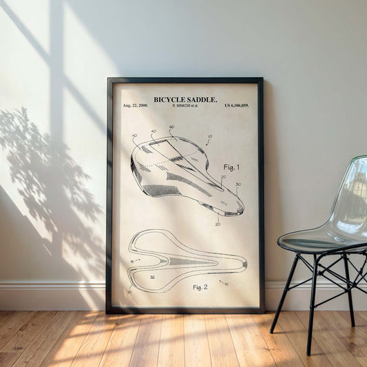 Bicycle Saddle Patent Art Print  - PRINTABLE DIGITAL DOWNLOAD