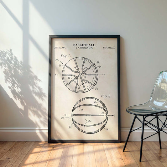 Basketball Patent Wall Art Print - PRINTABLE DIGITAL DOWNLOAD