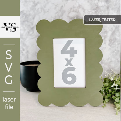 Scalloped Picture Frame SVG - Laser Cut Frame File