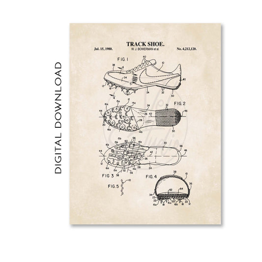 Track Spikes Patent Wall Art Print - PRINTABLE DIGITAL DOWNLOAD