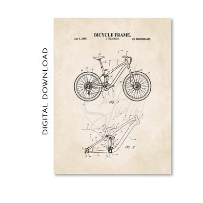 Mountain Bike Wall Art Print  - PRINTABLE DIGITAL DOWNLOAD