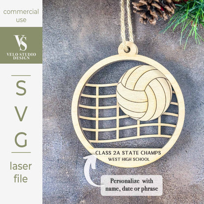 Volleyball Ornament SVG | Personalized Laser Cut File