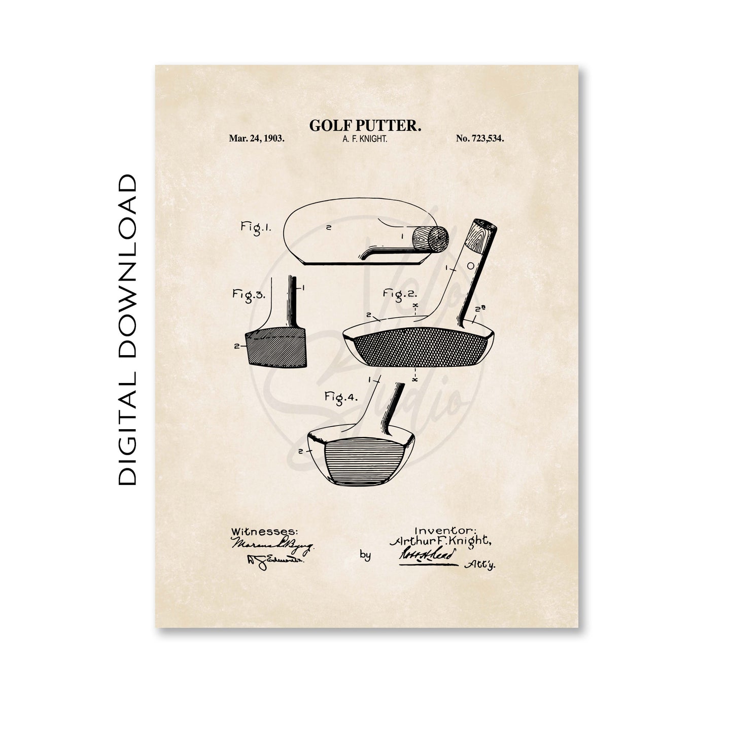 Golf Putter Wall Art - DIGITAL DOWNLOAD