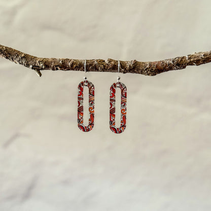 Autumn Dangle Long Oval Earrings