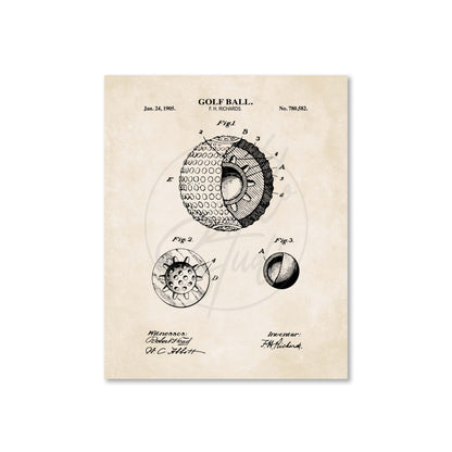 Golf Ball Patent Wall Art - Ready to Frame Print