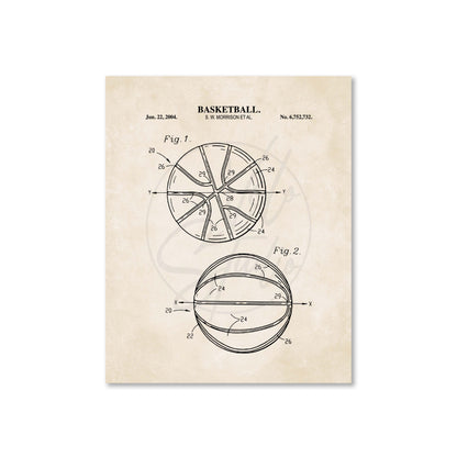 Basketball Patent Wall Art - Ready to Frame Print