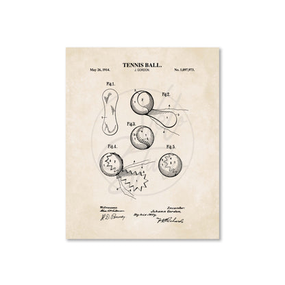 Tennis Ball Patent Wall Art - Ready to Frame Print
