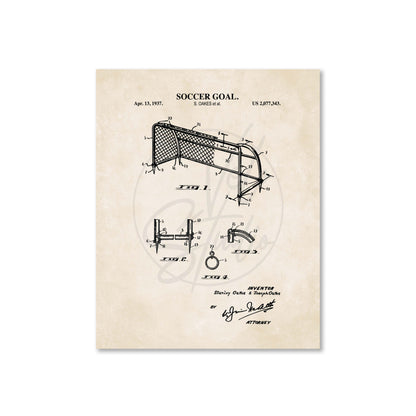 Soccer Goal Patent Wall Art - Ready to Frame Print