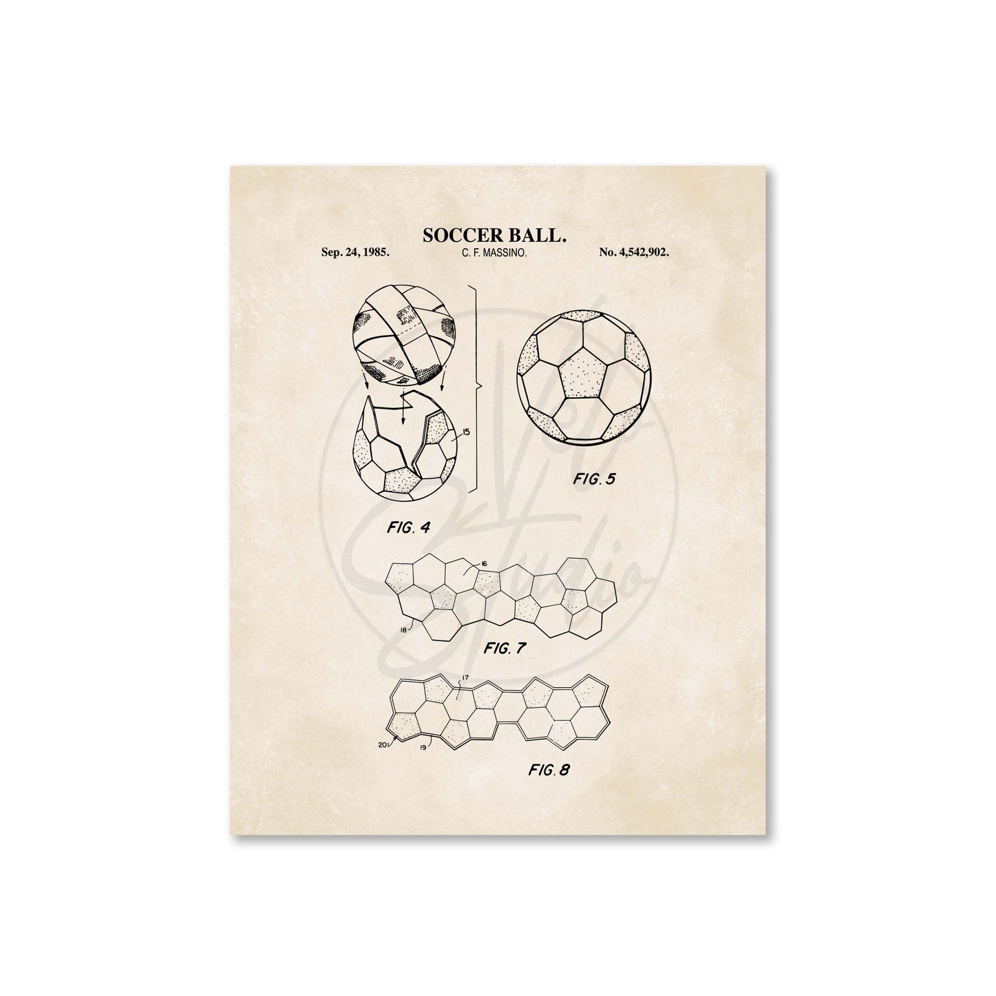 Soccer Ball Patent Wall Art - Ready to Frame Print