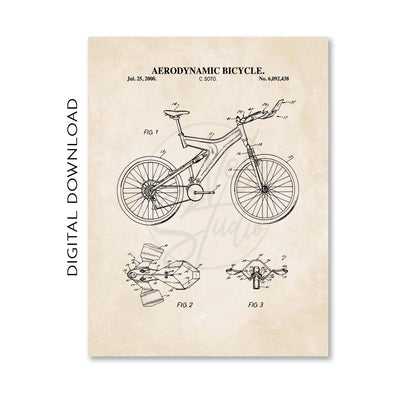 Cycling Wall Art - Aero Bicycle Print  - PRINTABLE DIGITAL DOWNLOAD