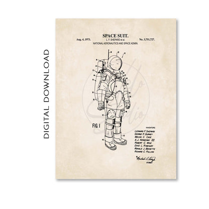 Space Suit Patent Print - Astronaut Wall Art - PRINTABLE DIGITAL DOWNLOAD