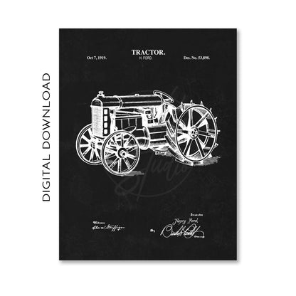 Tractor Wall Art - Antique Farm Patent Print - PRINTABLE DIGITAL DOWNLOAD