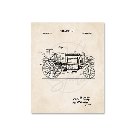 Tractor Wall Art - 1927 Tractor Patent Art-  Ready to Frame Print