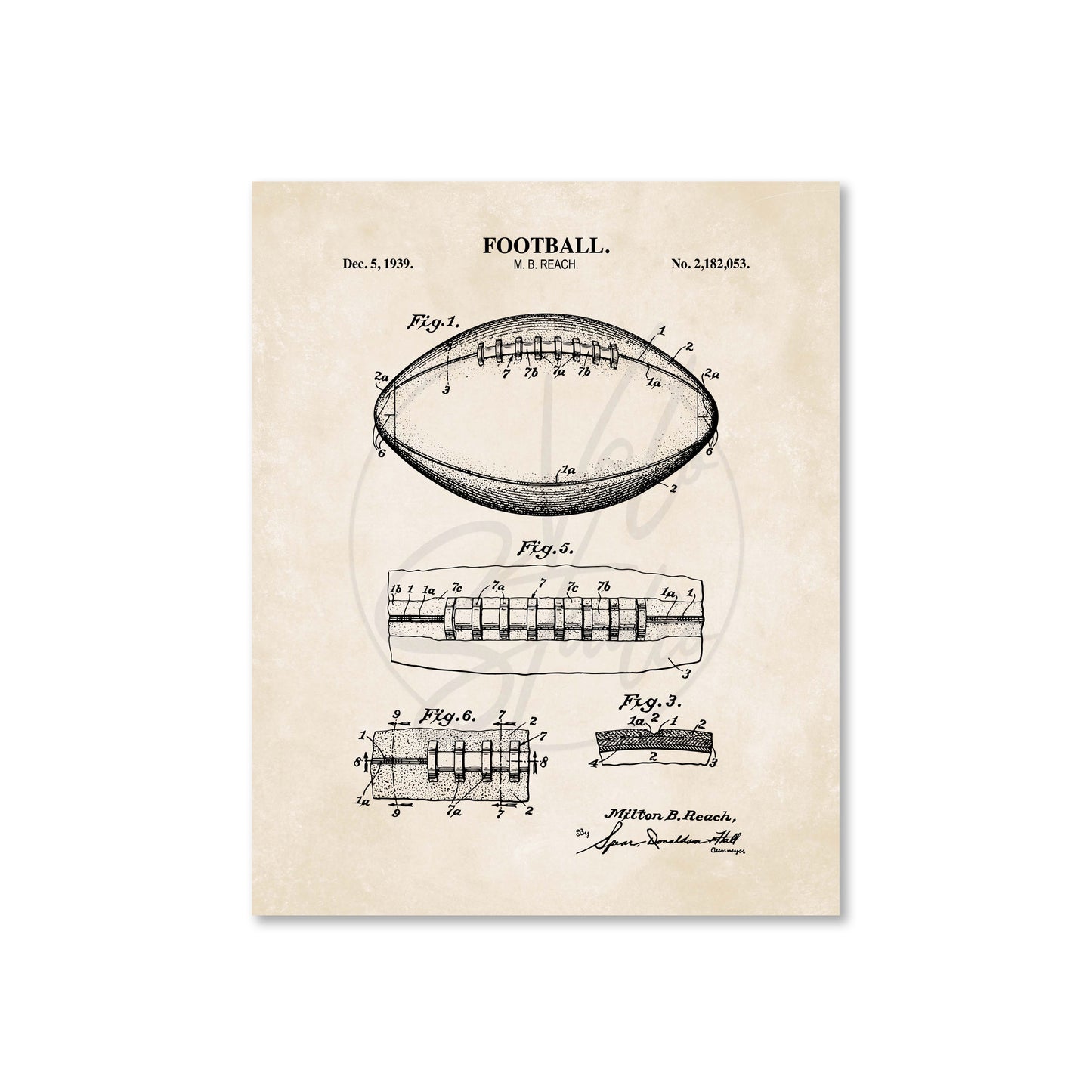 Football Patent Wall Art - Ready to Frame Print