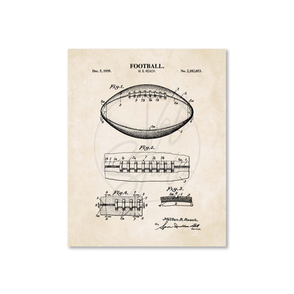 Football Patent Wall Art - Ready to Frame Print
