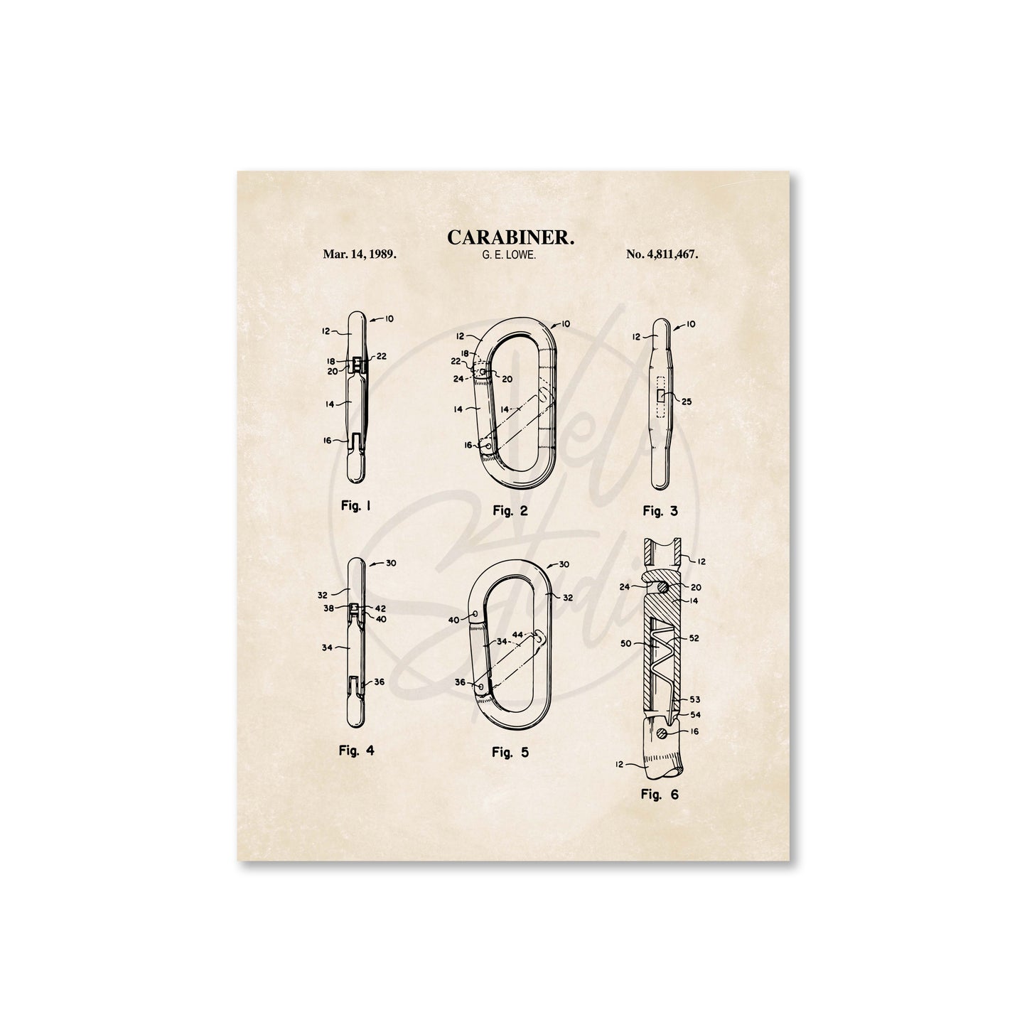 Rock Climbing Wall Art Bundle Set - Climbing Gear Patent Prints - DIGITAL DOWNLOAD