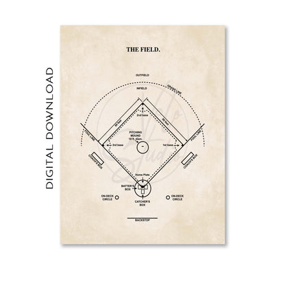 Baseball Field Wall Art - PRINTABLE DIGITAL DOWNLOAD