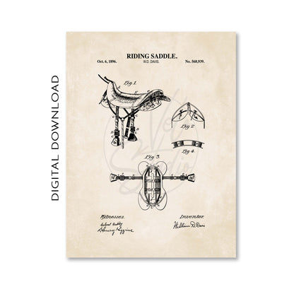 Riding Saddle Horse Print - Equestrian Wall Art - DIGITAL DOWNLOAD