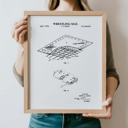 Wrestling Mat Patent Wall Art - PRINTABLE DIGITAL DOWNLOAD
