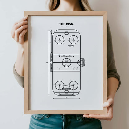Hockey Rink Diagram Wall Art - PRINTABLE DIGITAL DOWNLOAD