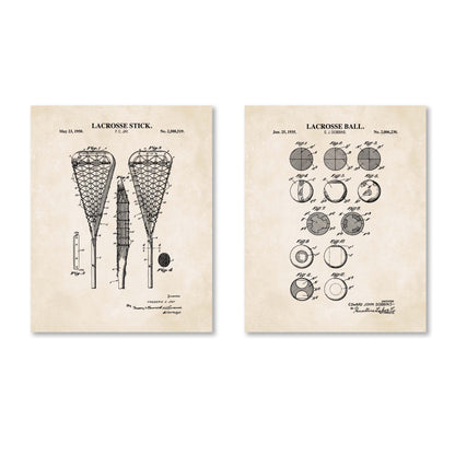 Lacrosse Patent Wall Art Set  - Set of 2 Physical Prints