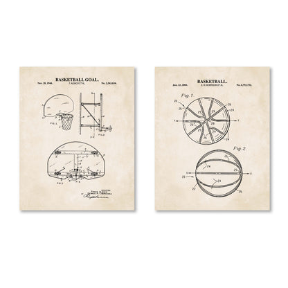 Basketball Patent Wall Art - Set of 2 Ready to Frame Prints