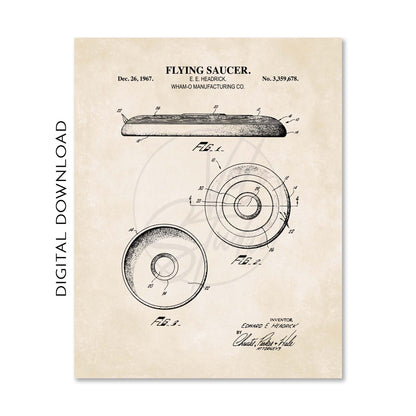 Disc Golf Patent Wall Art Set - PRINTABLE DIGITAL DOWNLOAD