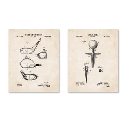 Golf Patent Wall Art Set - Ready to Frame Prints
