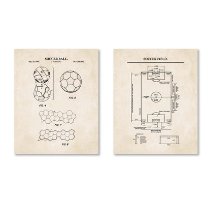 Soccer Patent Wall Art - Set of 2 Ready to Frame Prints