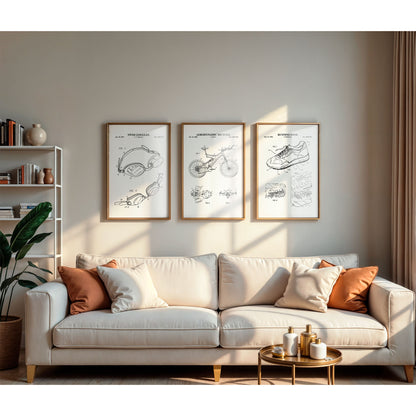 Triathlon Patent Print Wall Art Set - DIGITAL DOWNLOAD