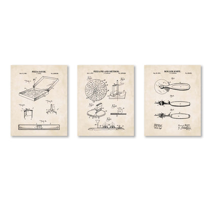 Pizza Patent Wall Art Set - Ready to Frame Prints