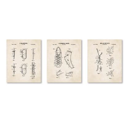 Climbing Patent Wall Art Set | Ready to Frame Prints