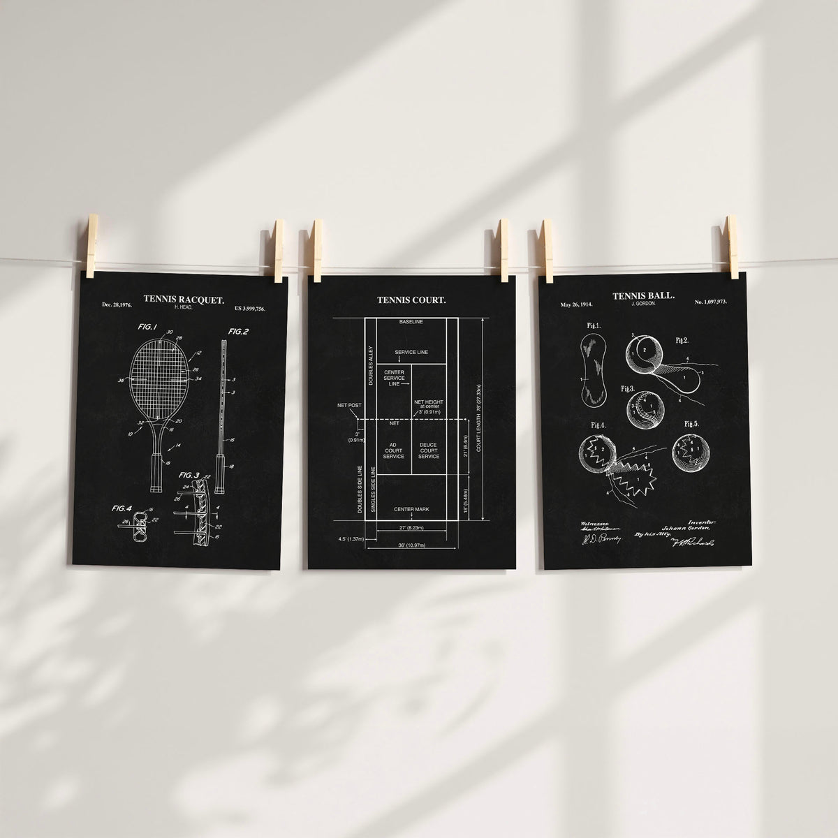 Tennis Wall Art Set - Ready to Frame Prints