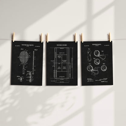 Tennis Wall Art Set - Ready to Frame Prints
