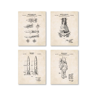 Space Patent Wall Art Set - Ready to Frame Prints