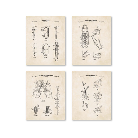 Climbing Patent Wall Art Set | Ready to Frame Prints