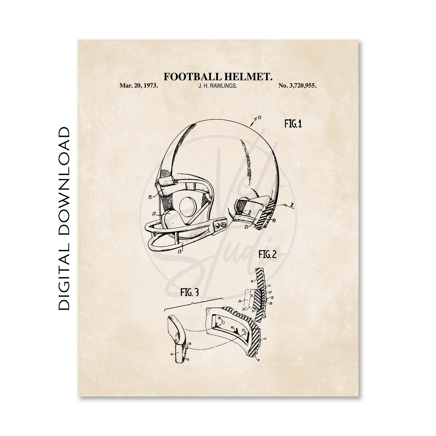 Football Patent Wall Art Bundle Set  - DIGITAL DOWNLOAD