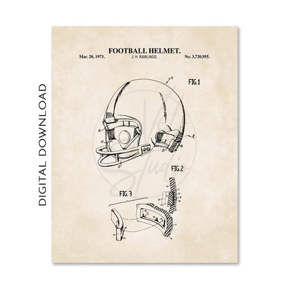 Football Patent Wall Art Bundle Set  - DIGITAL DOWNLOAD