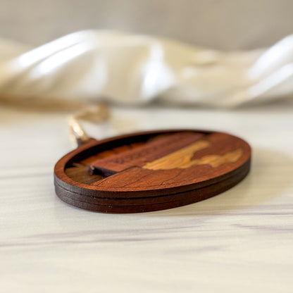 Wood Covered Bridge Ornament - Handcrafted Christmas Décor
