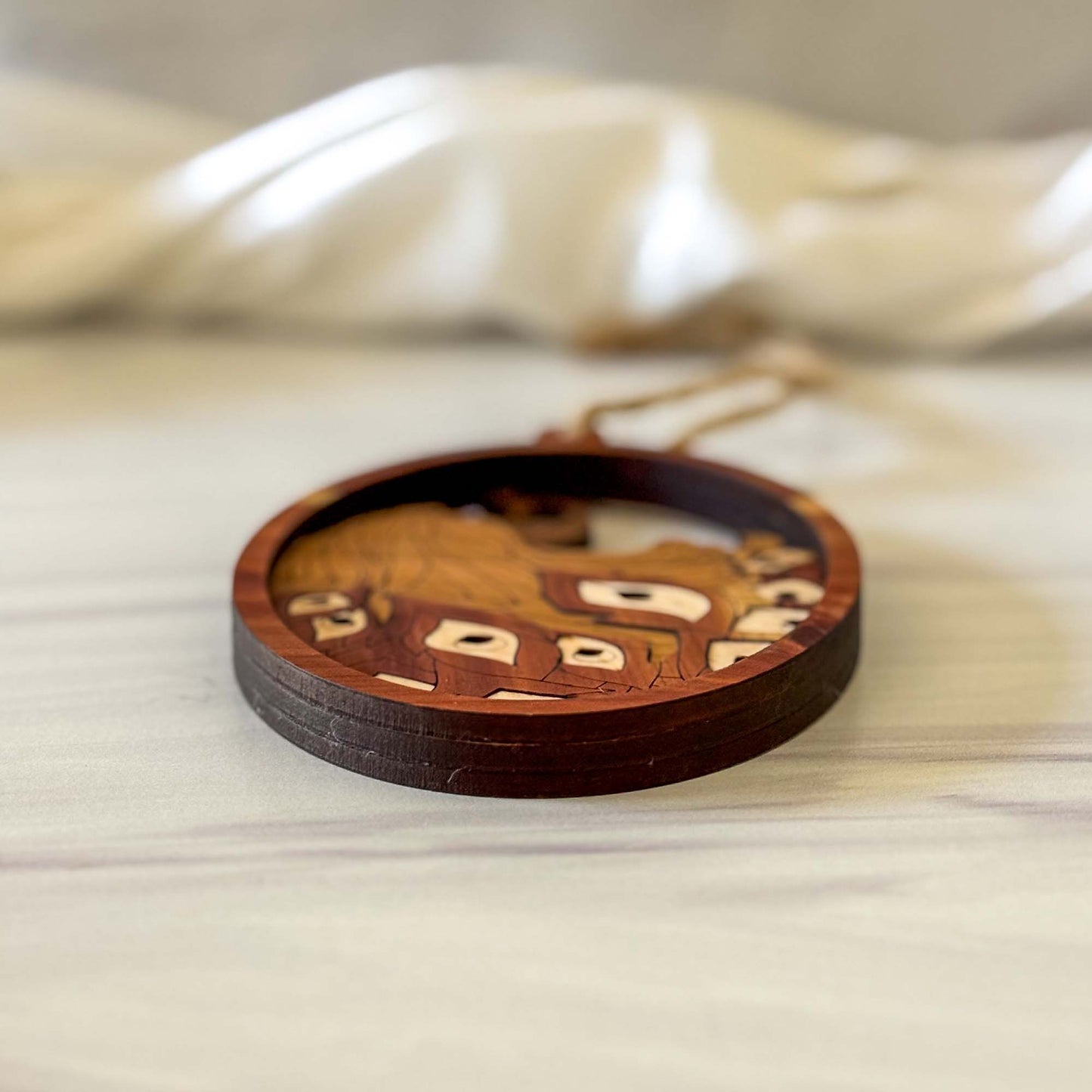 Peacock Wood Ornament – Handcrafted Intricate Artisan Design