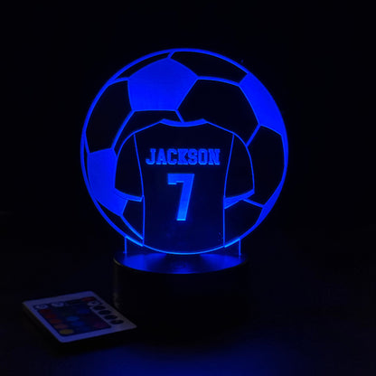 Personalized Soccer Jersey LED Light - Custom Name & Number