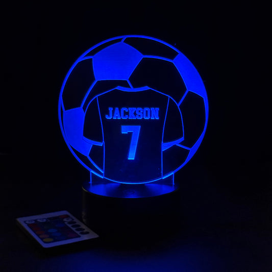 Personalized Soccer Jersey LED Light - Custom Name & Number