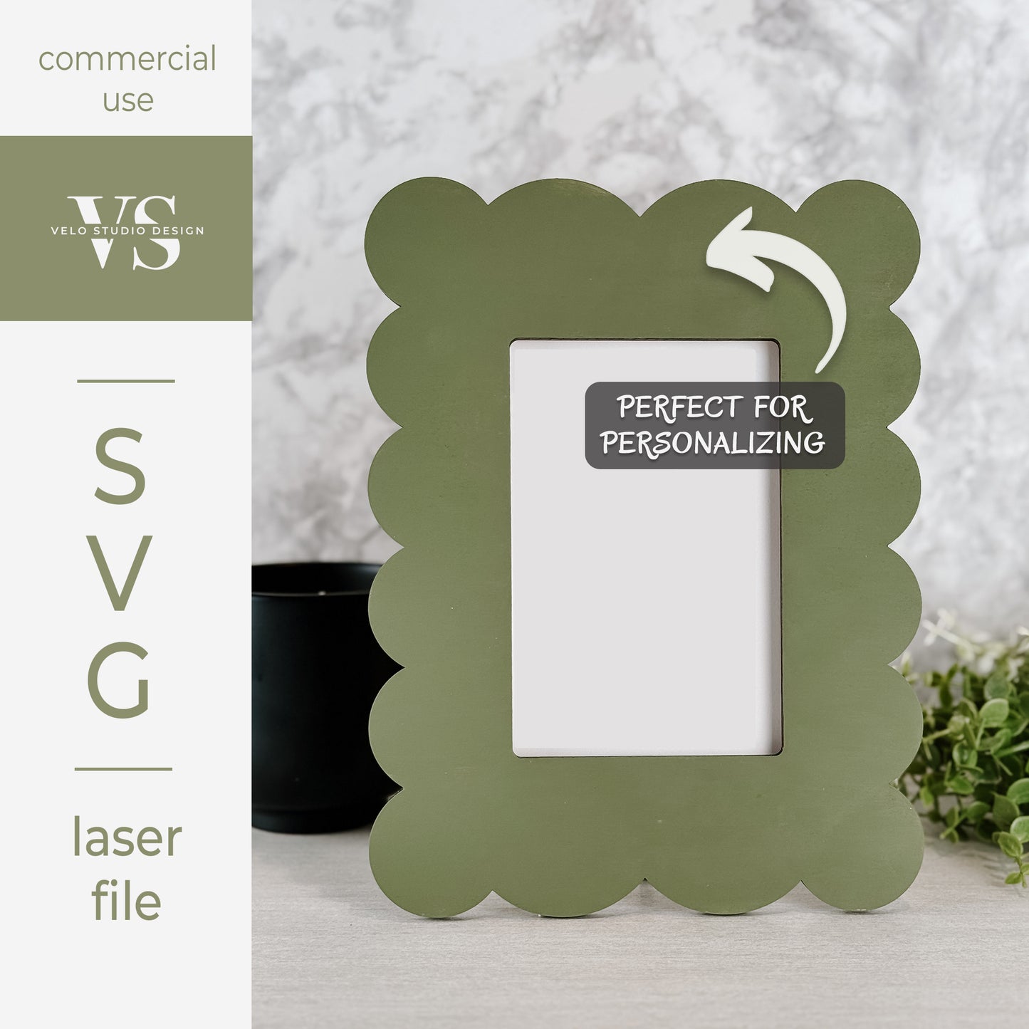 Scalloped Picture Frame SVG - Laser Cut Frame File