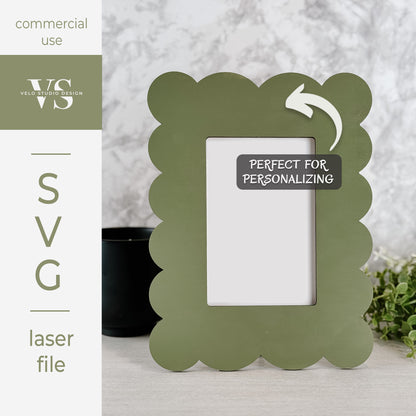 Scalloped Picture Frame SVG - Laser Cut Frame File
