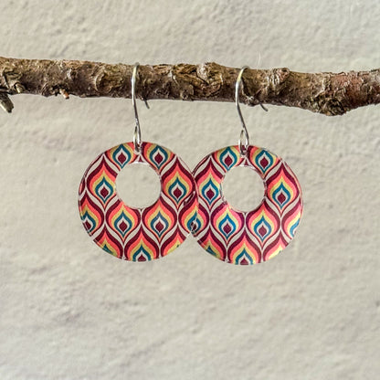 Retro Boho Circle Cutout Earrings – Handcrafted Geometric Statement Jewelry