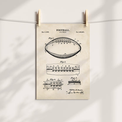 Football Patent Wall Art - Ready to Frame Print