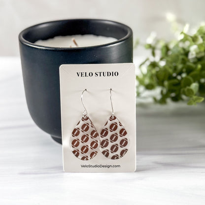 Football Teardrop Earrings - Dangle Game Day Earrings