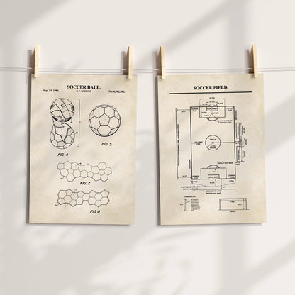 Soccer Patent Wall Art - Set of 2 Ready to Frame Prints